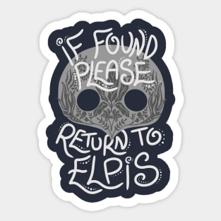 If Found, please return to Elpis Sticker